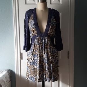 Free People Boho Tunic Top Mini Dress Festival XS